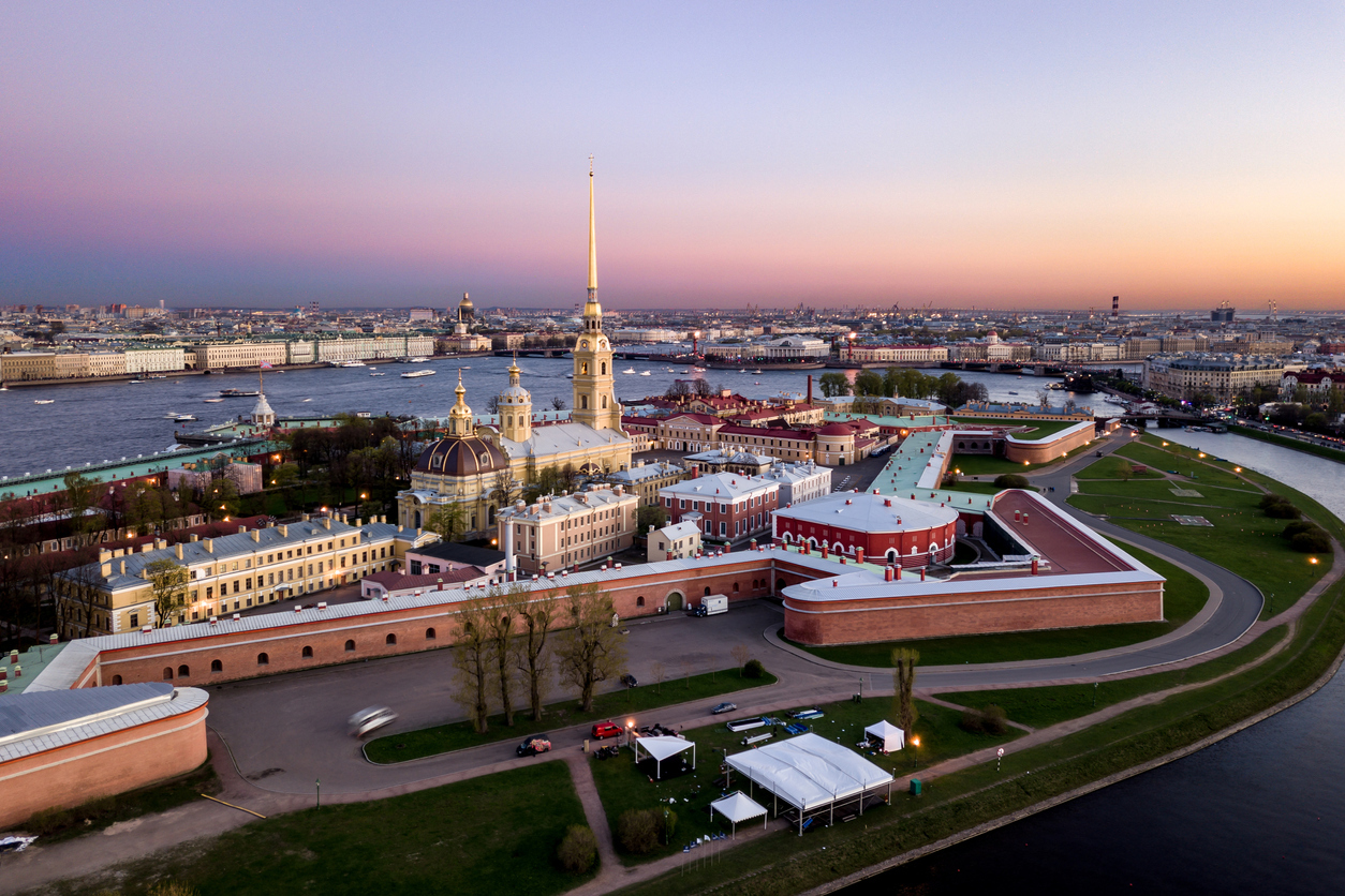 Петропавловская крепость в Санкт Петербурге сверху