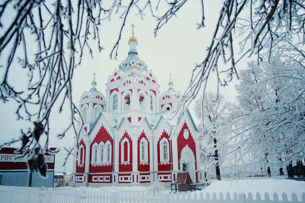 Казанский храм Казанской Божьей Казань зимой